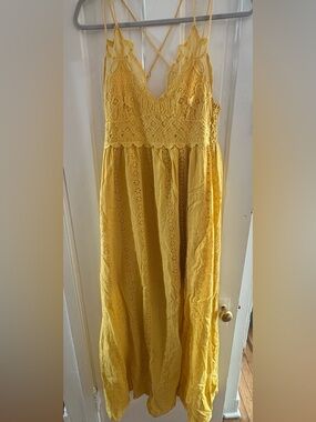 Mustard Eyelet Maxi Dress